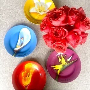 🎁 Givenchy Floral Set of 4 Dessert Plates